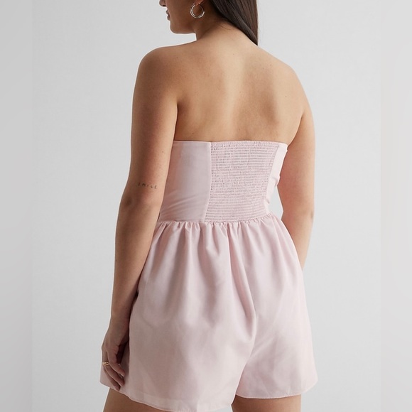 Express strapless floral knot bow romper - Picture 7 of 7